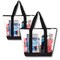 2 Pieces Clear Tote Bags for Work, Beach, Stadium, Security Approved with Zipper Closure
